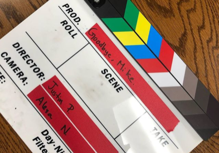 A Clapper Board for the student film, "Goodbye, Mike"